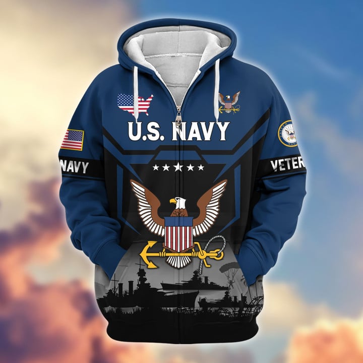 Premium US Veterans Zip Hoodie BPHN011014