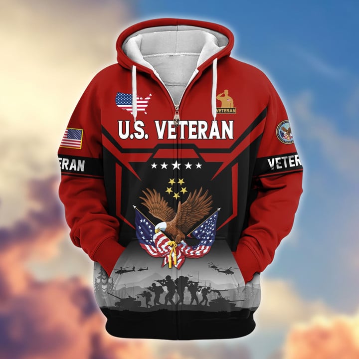 Premium US Veterans Zip Hoodie BPHN011014
