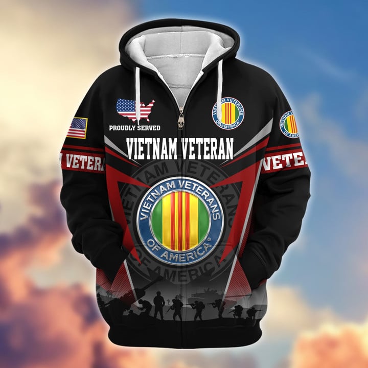 Premium US Veterans Zip Hoodie BPHN131012