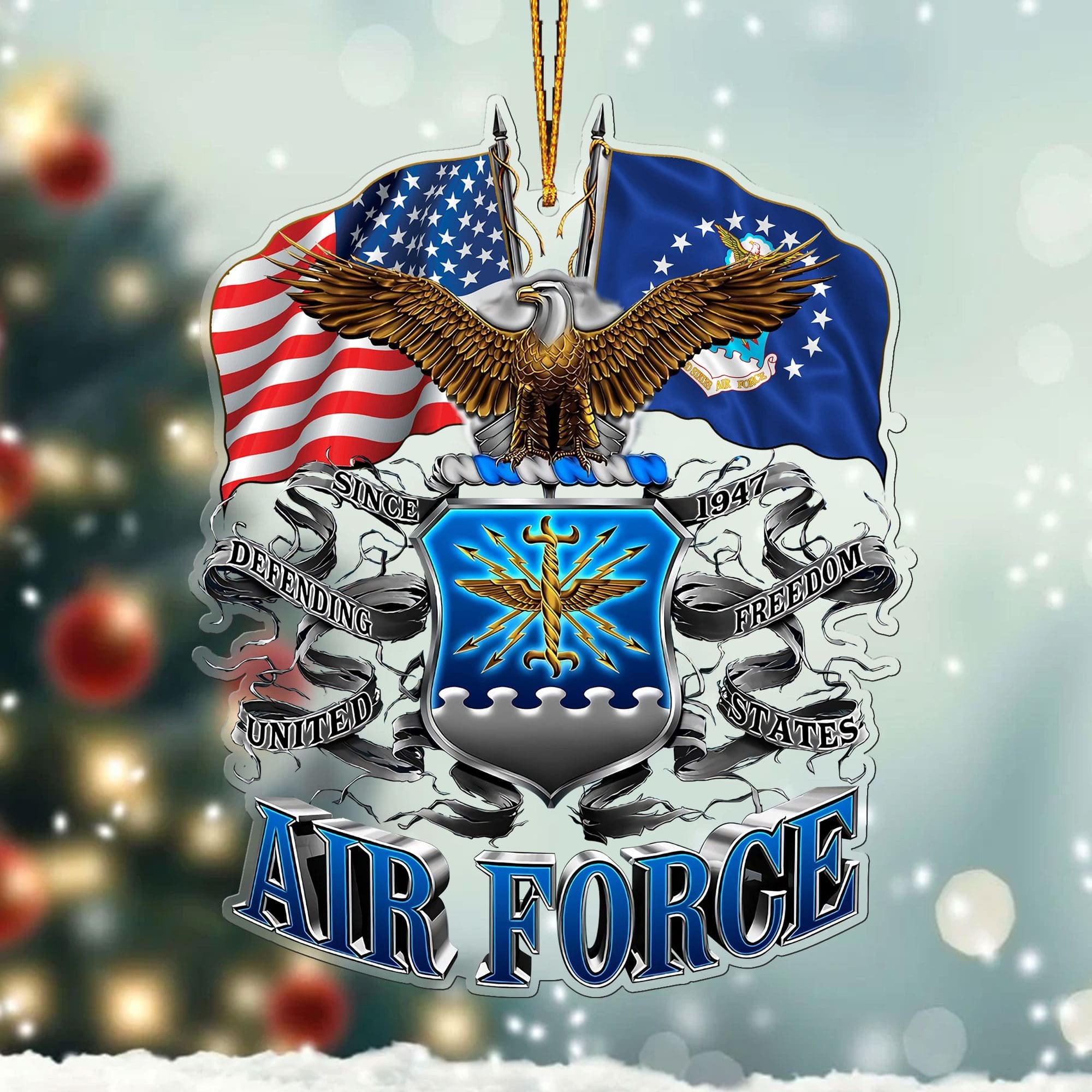Premium Multiple Services US Veteran Ornament NPVC071011
