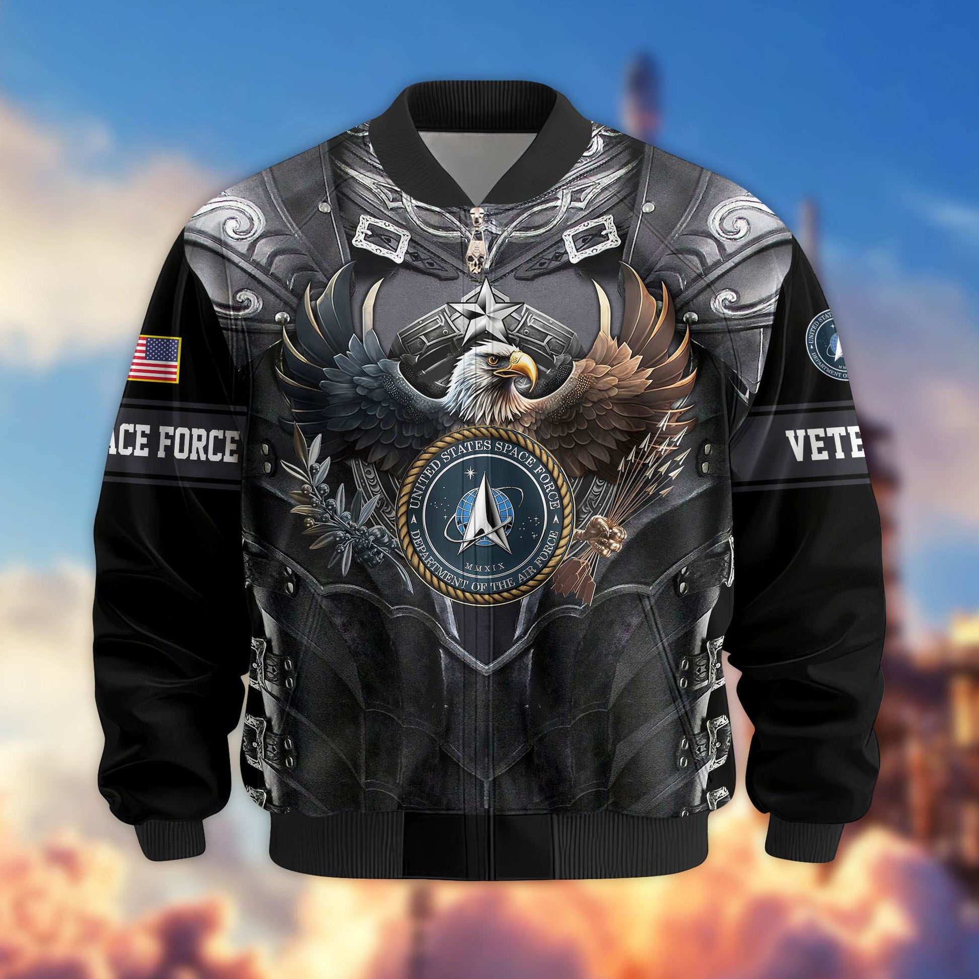 Premium US Veterans Bomber Jacket BPHN140113, Gifts For US Veterans, Gifts On Father's Day, Armed Force Day, Independence Day, Veterans Day.
