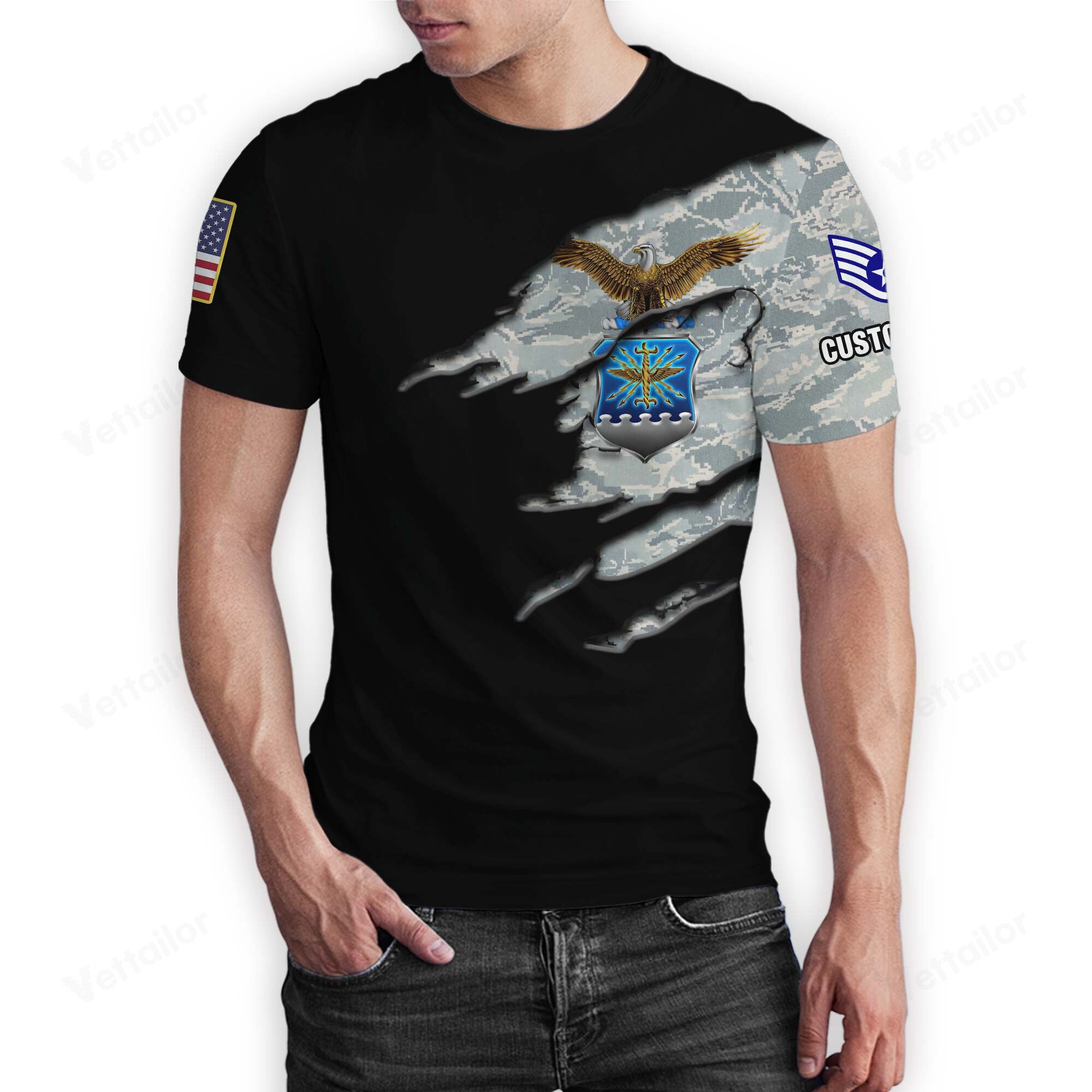 Customized U.S. Air Force Camouflage T-Shirt #000529