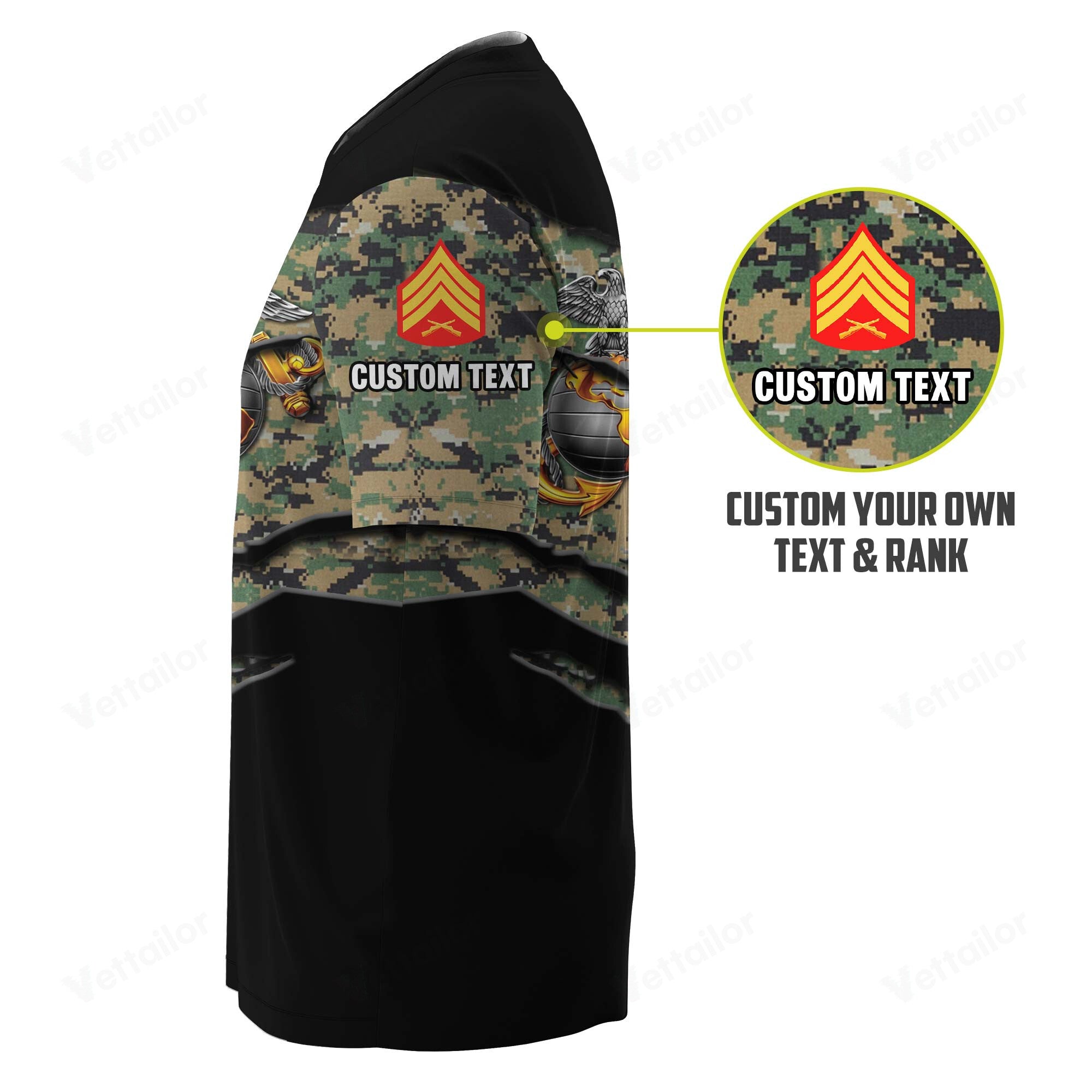 Customized U.S. Marines Camouflage T-Shirt #000531