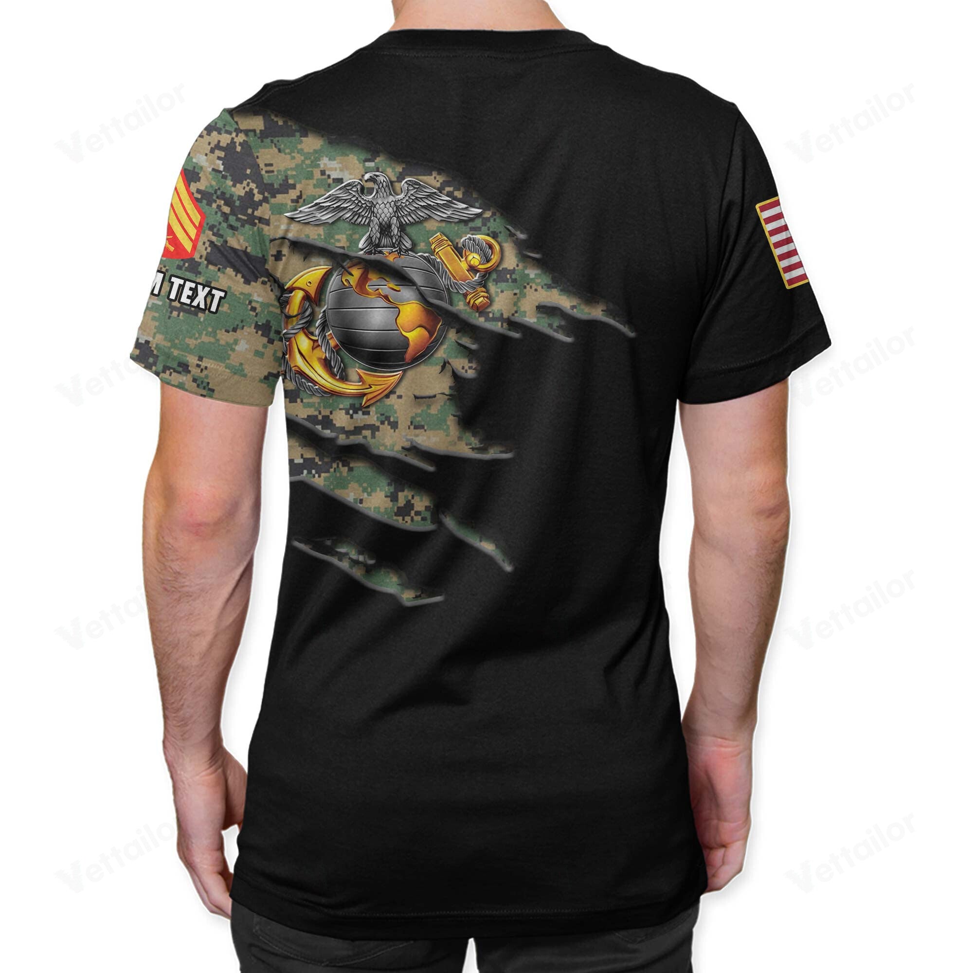 Customized U.S. Marines Camouflage T-Shirt #000531