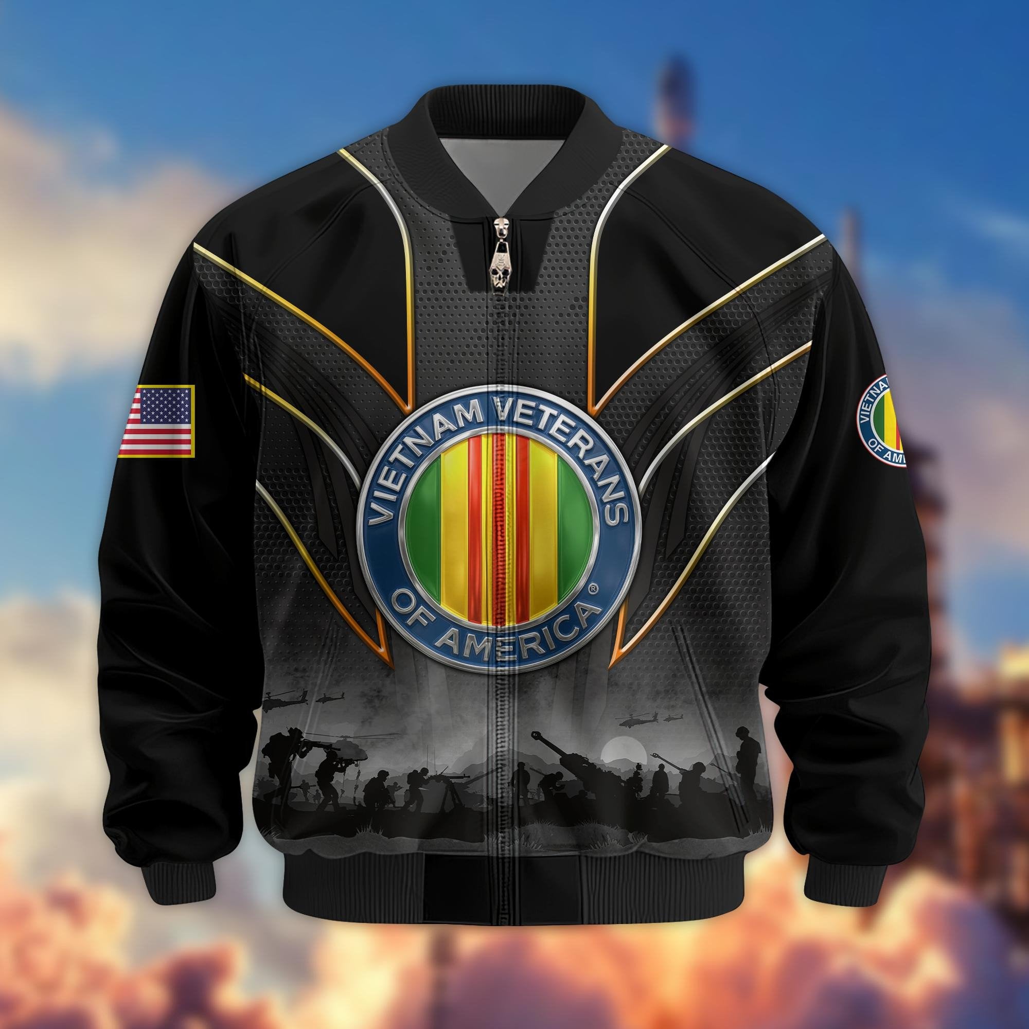 Premium US Veterans Bomber Jacket BPHN110811, Gifts For US Veterans, Gifts On Father's Day, Veterans Day.