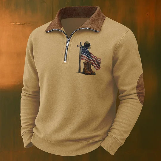 Men's Veteran Casual Zipper Sweatshirt