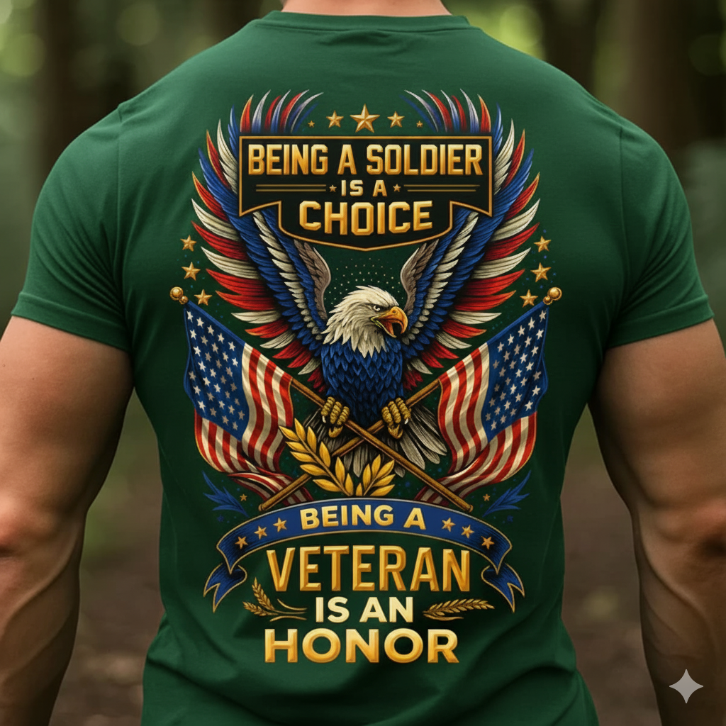 PATRIOTIC EAGLE TEE - BEING A VETERAN IS AN HONOR