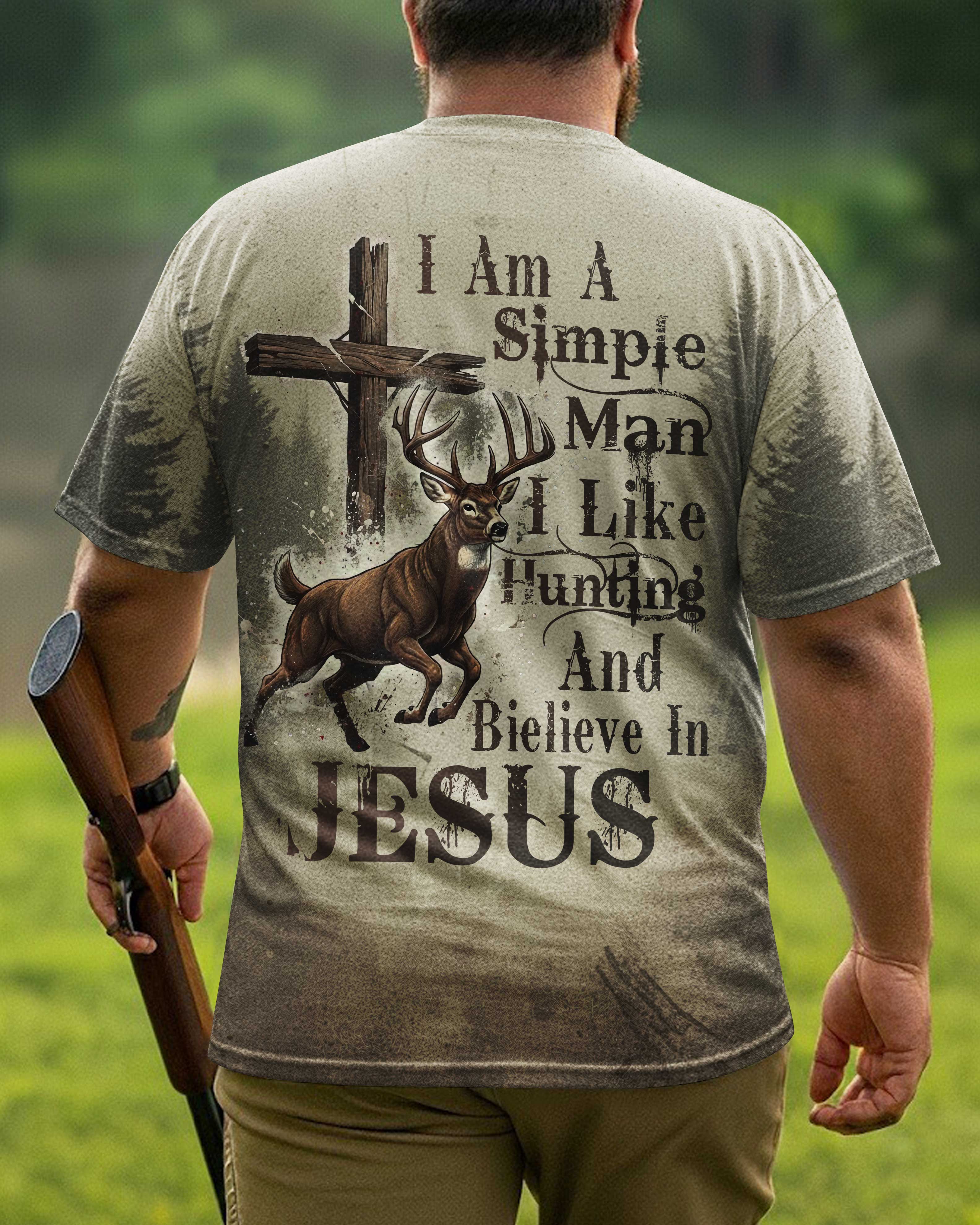 I Like Hunting And Believe In Jesus All Over Print T-Shirt