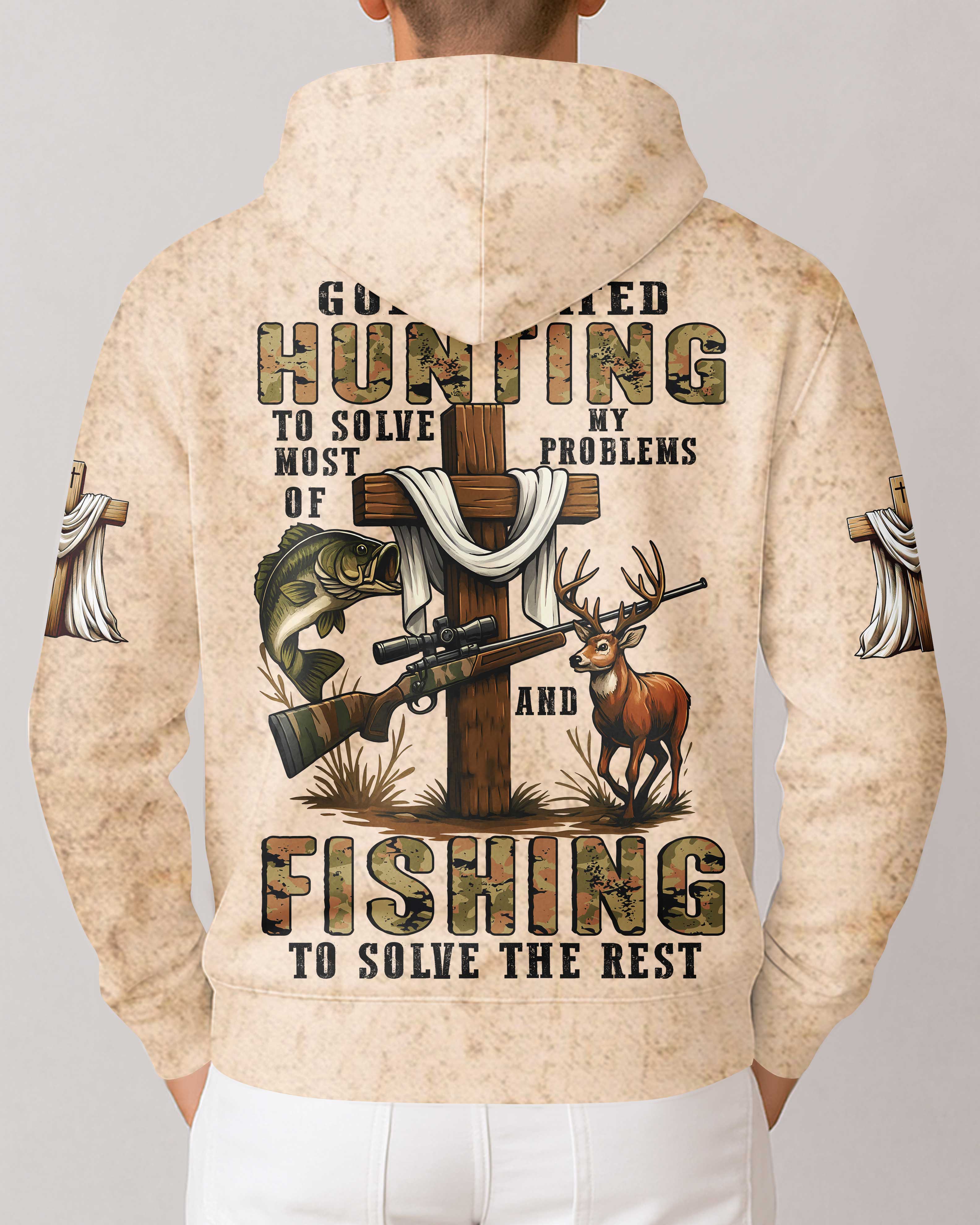 God Created Hunting To Solve Most Of My Problems And Fishing Shirt