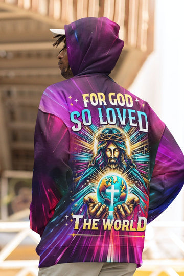 For God So Loved The World All Over Print Zip Hoodie
