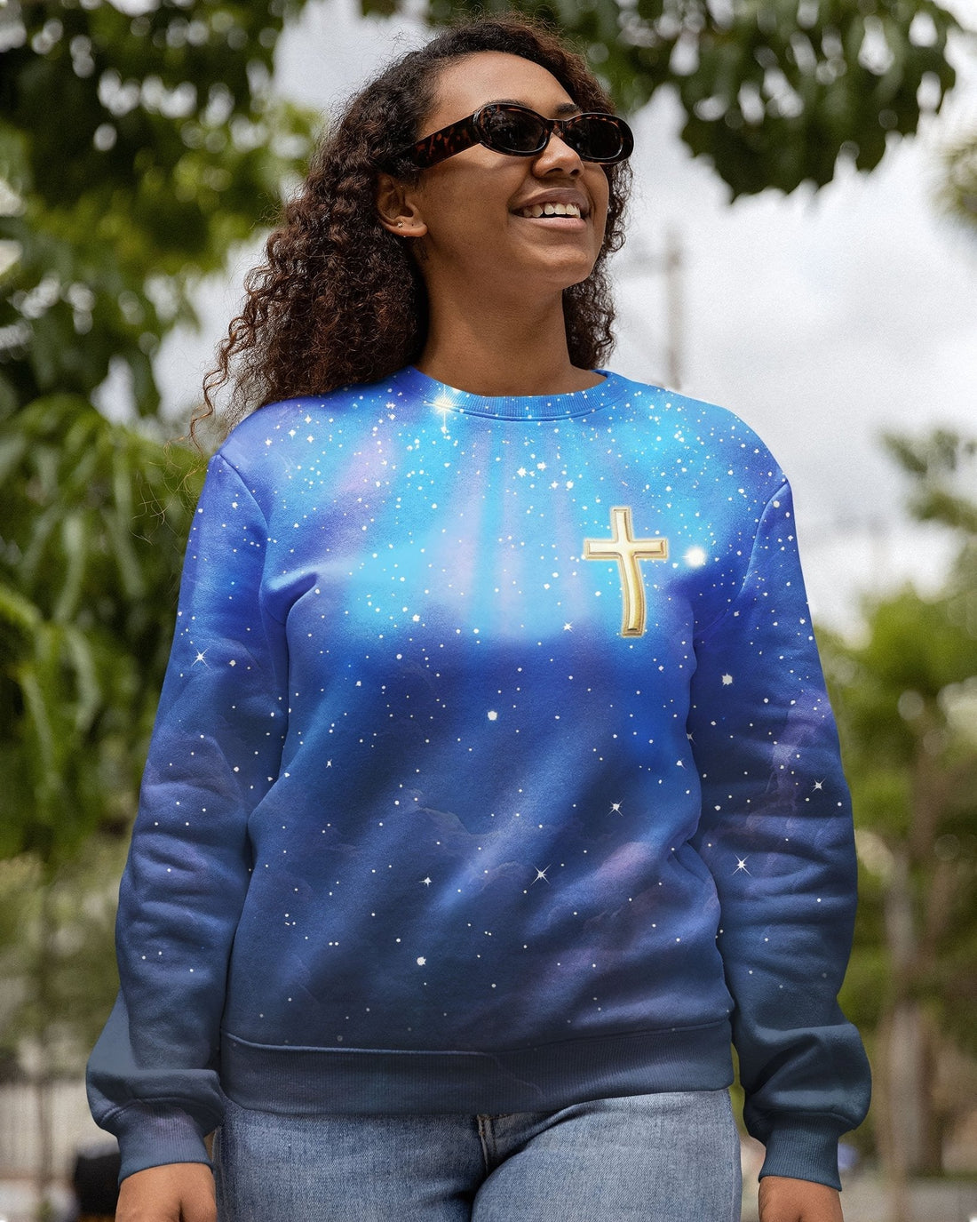 Faith Can Move Mountains All Over Print Sweater