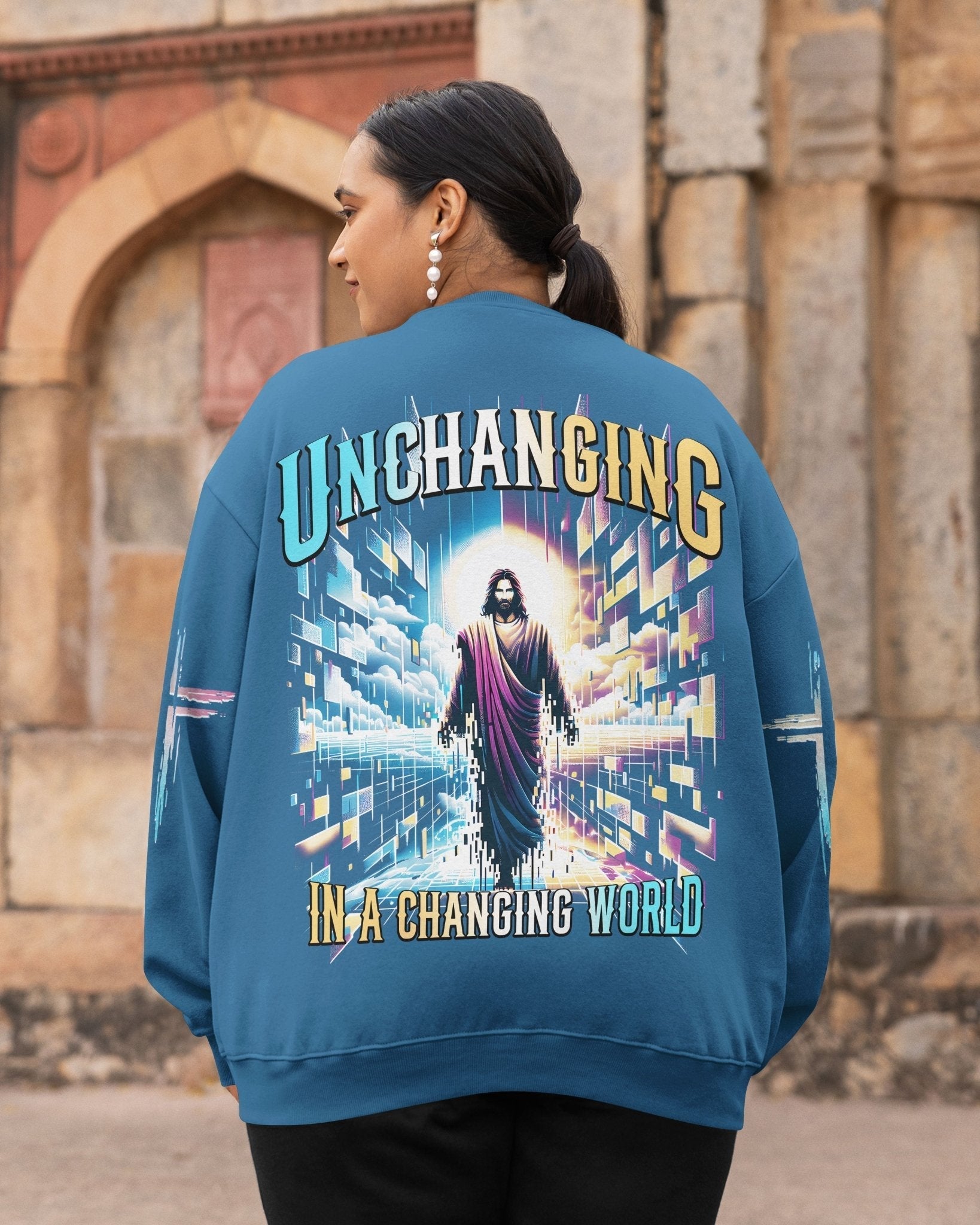 Unchanging In A Changing World All Over Print Sweater