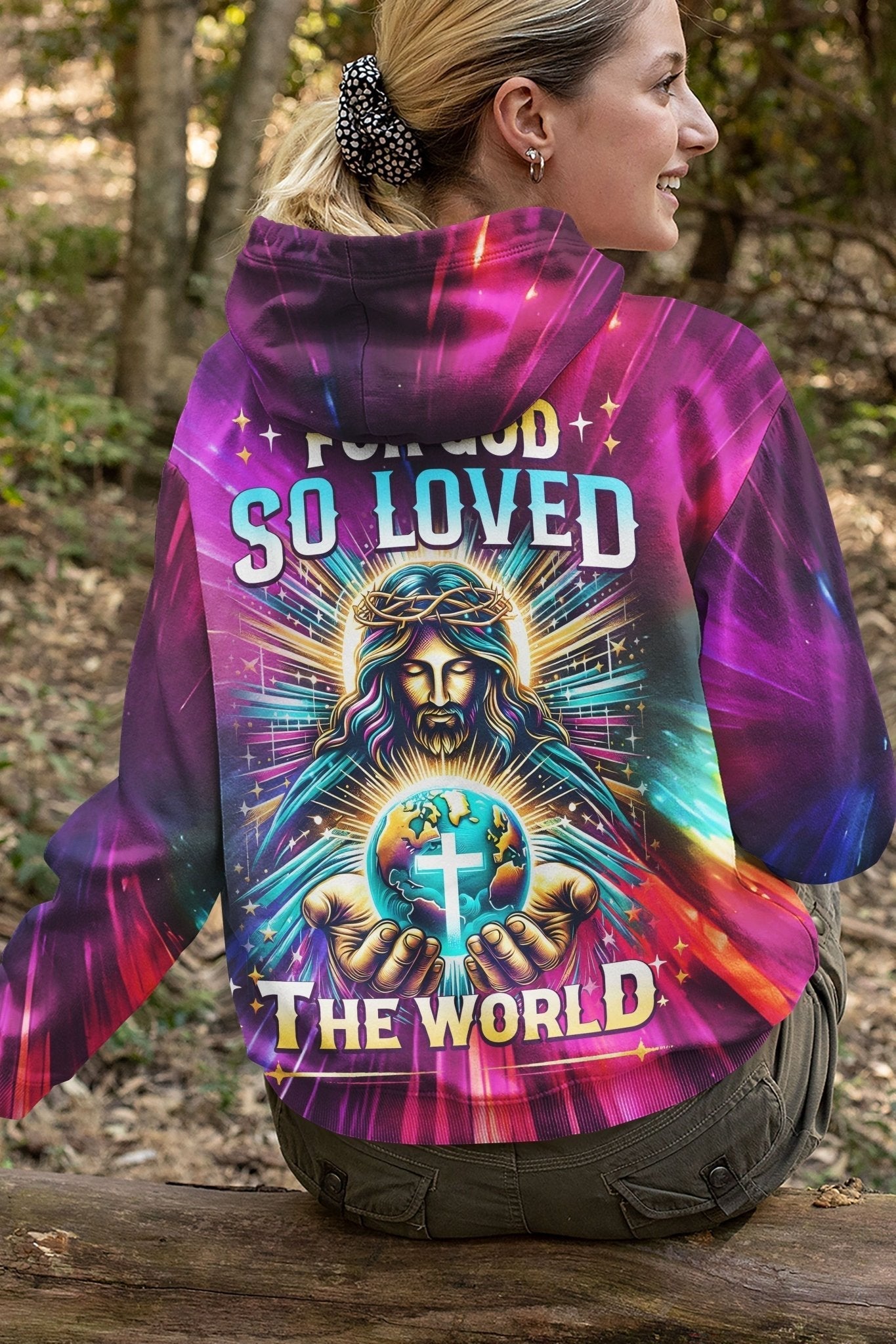 For God So Loved The World All Over Print Hoodie