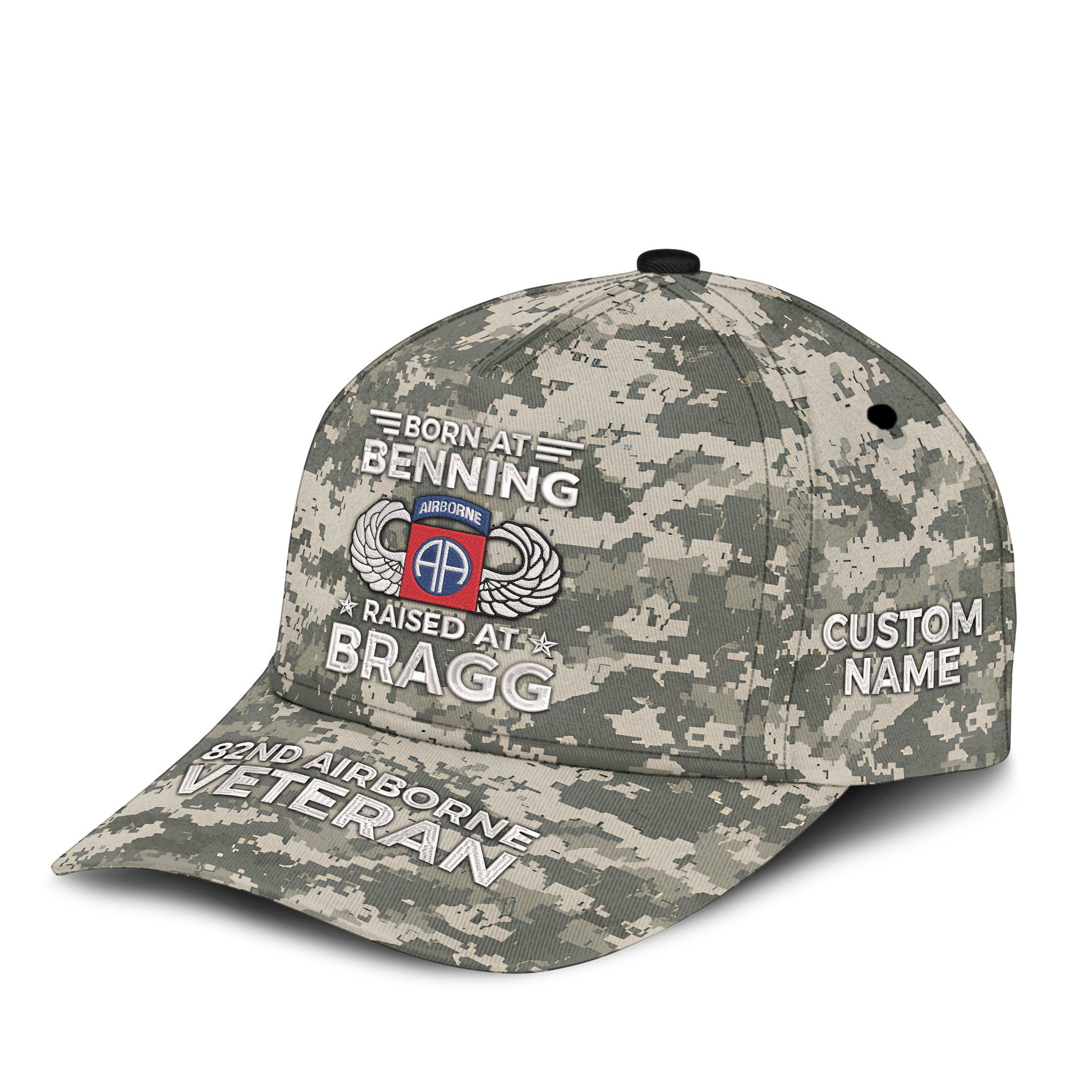 Born At Benning Raised At Bragg Embroidered & Printed Cap